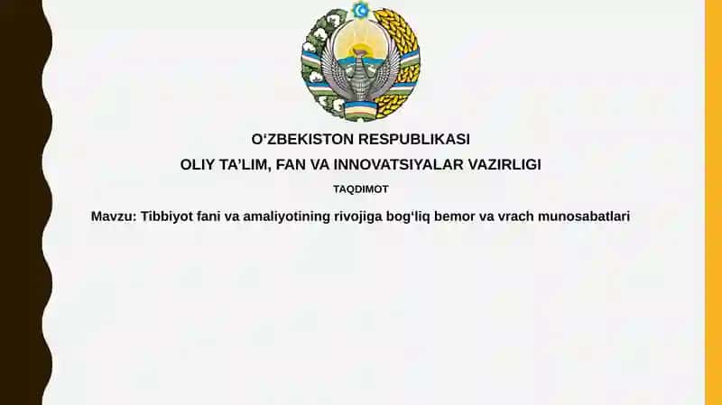 Tibbiyot fan va amaliyotining rivojiga bog‘liq bemor va vrach munosabatlari