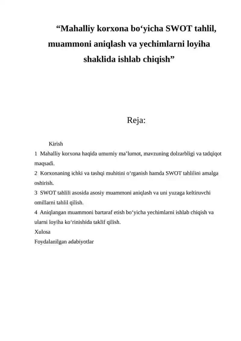 SWOT tahlil