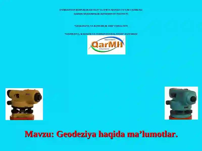 Geodeziya haqida ma’lumotlar