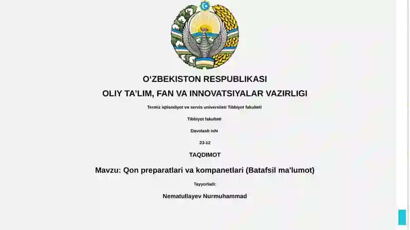 Qon preparatlari va kompanetlari