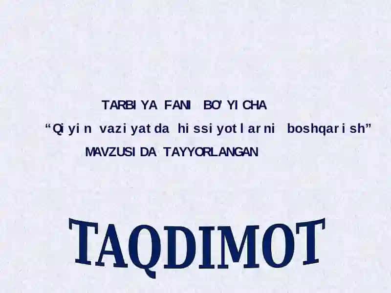 Qiyin vaziyatda hissiyotlarni boshqarish