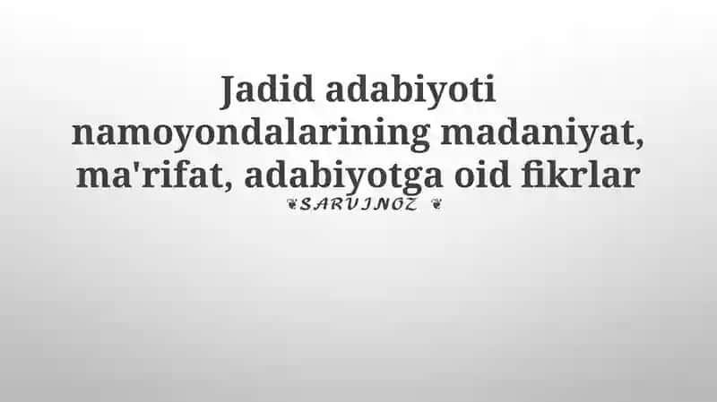 Jadid Adabiyoti va Ijtimoiy O'zgarishlar