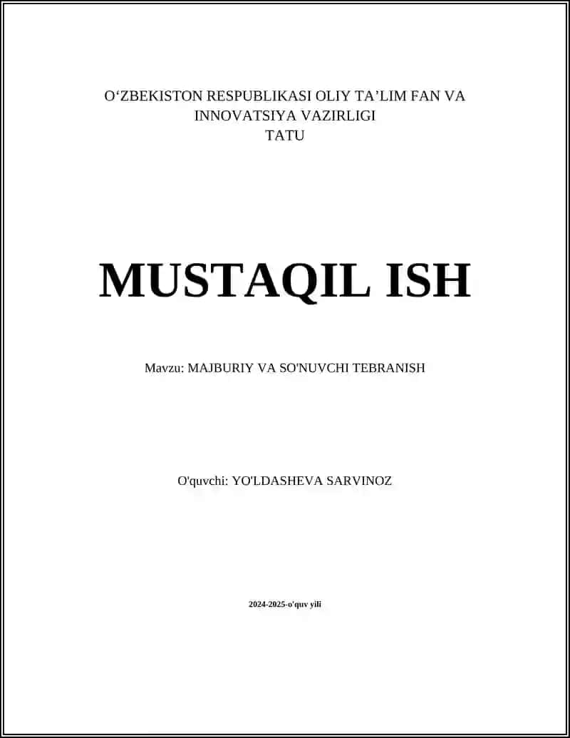 Majburiy va So'nuvchi Tebranish