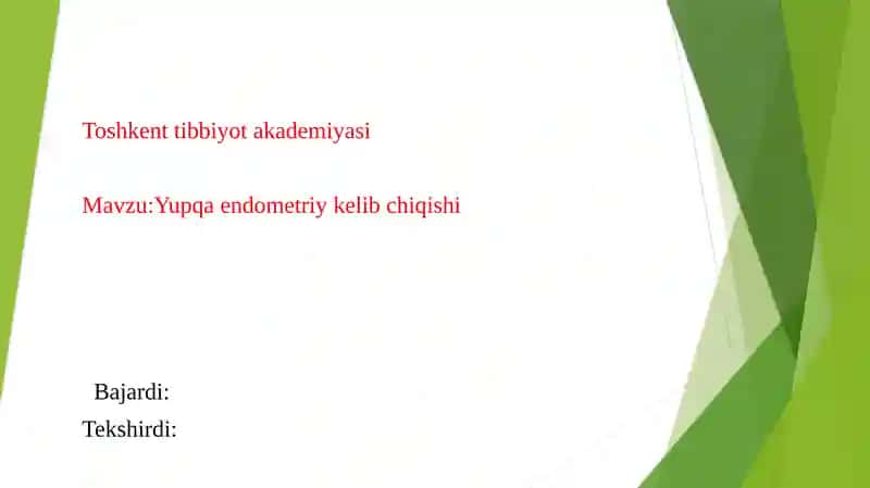 yupqa endometriy ginikalogiya, akusherlik