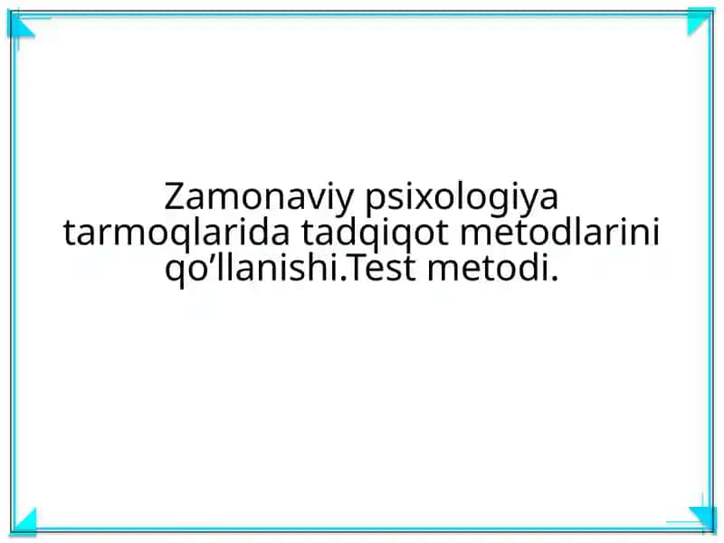 Test metodi
