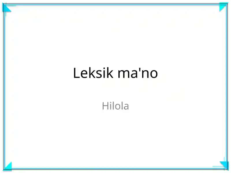 Leksik ma'no