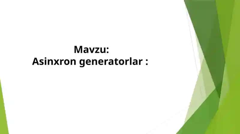 Asinxron generatorlar