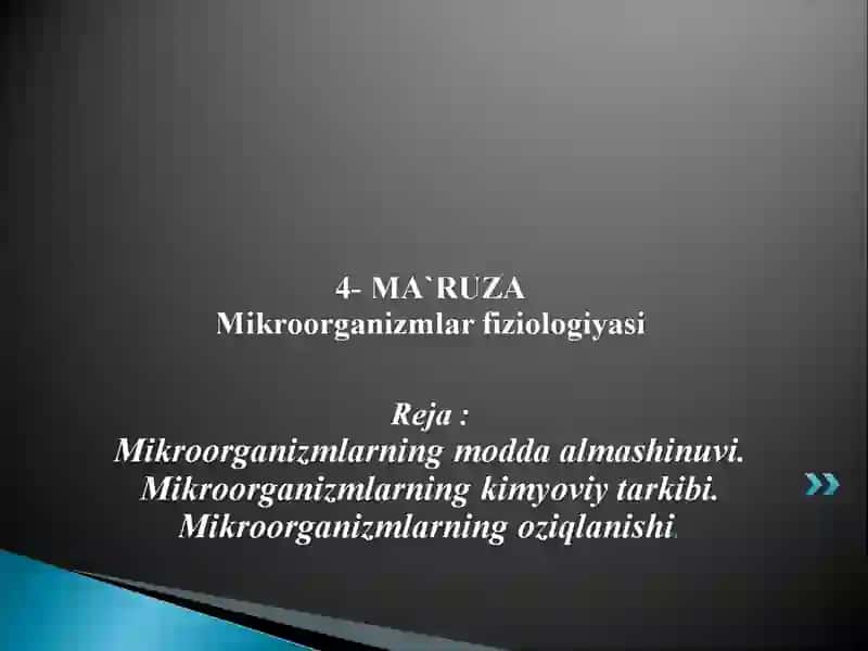 Modda almashinuvi(metabolizm)