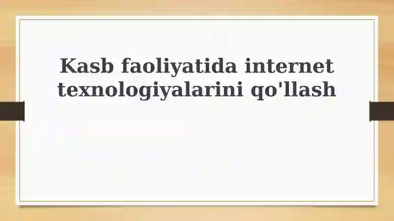 Internet texnologiyalari