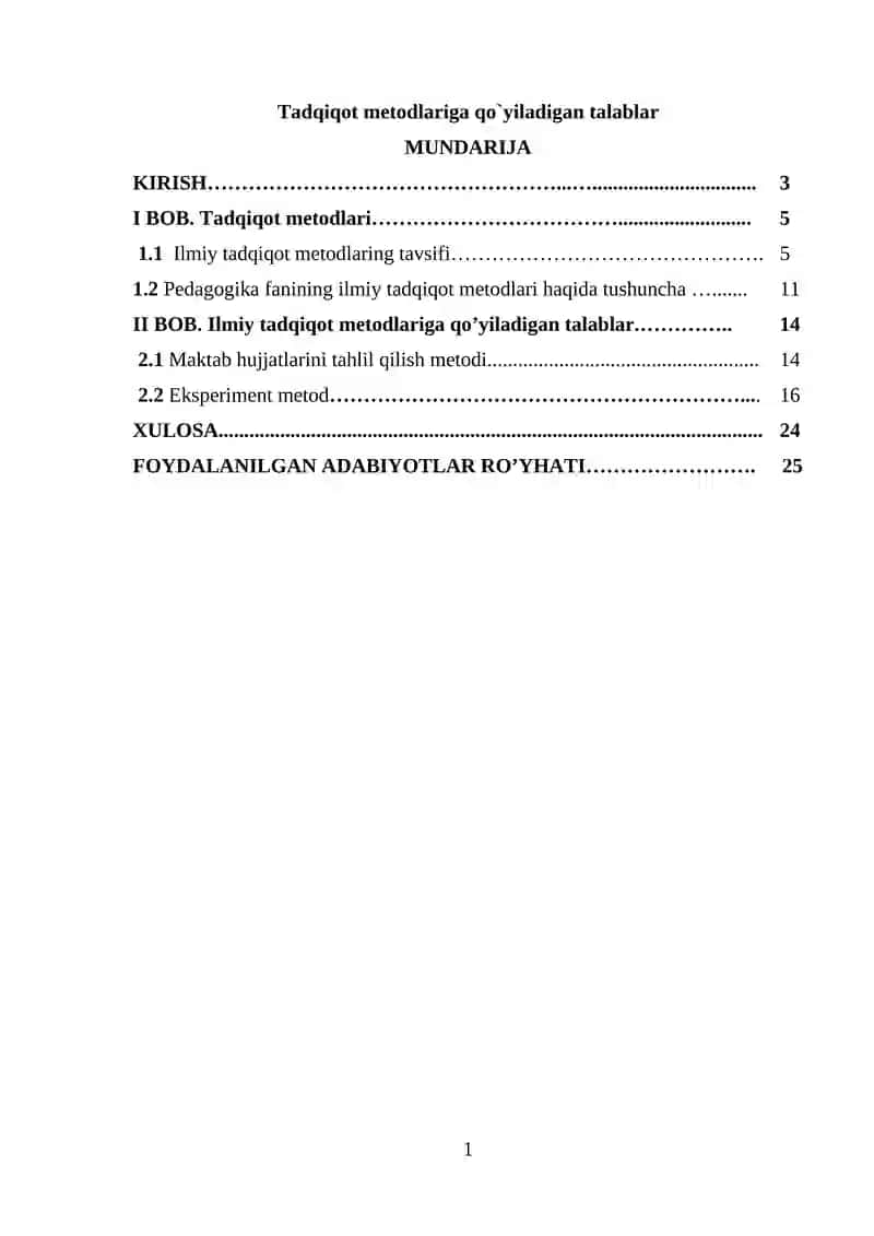 Talablar uchun Tadqiqot Metodlari