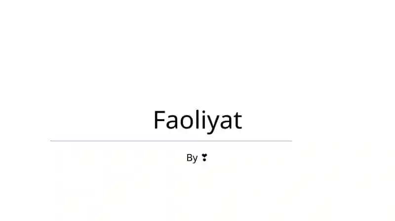 Faoliyat