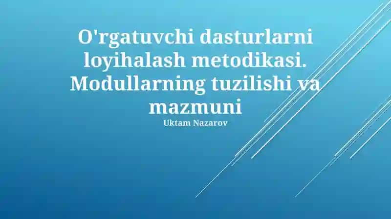 Ta'lim dasturlarini loyihalash metodikasi