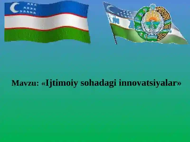 Ijtimoiy sohadagi innovatsiyalar