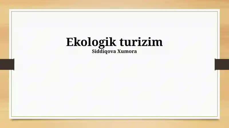 Ekologik turizim