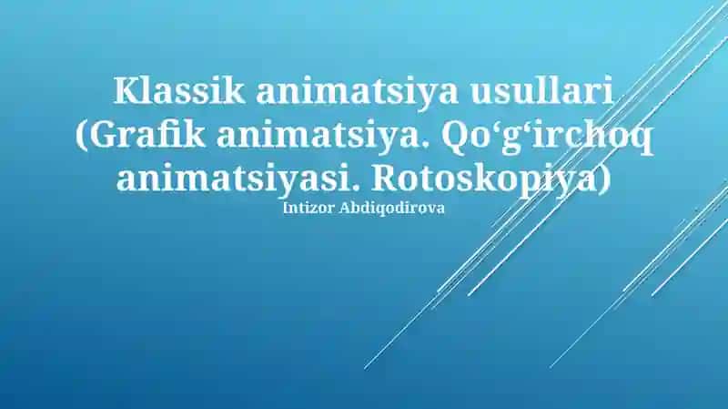 Klassik animatsiya usullari