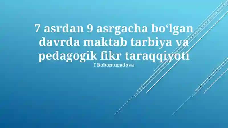 7-9-asrlar ta'limi