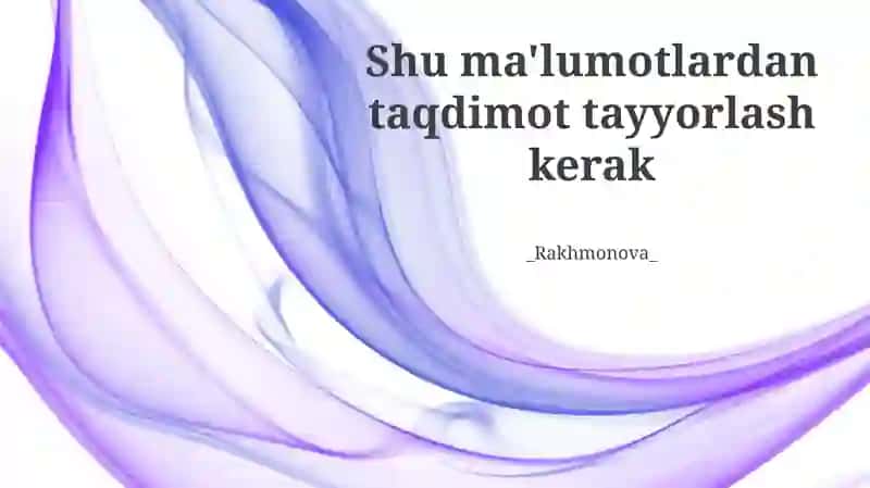 Ma'lumotlar Umumiy Ko'rinishi