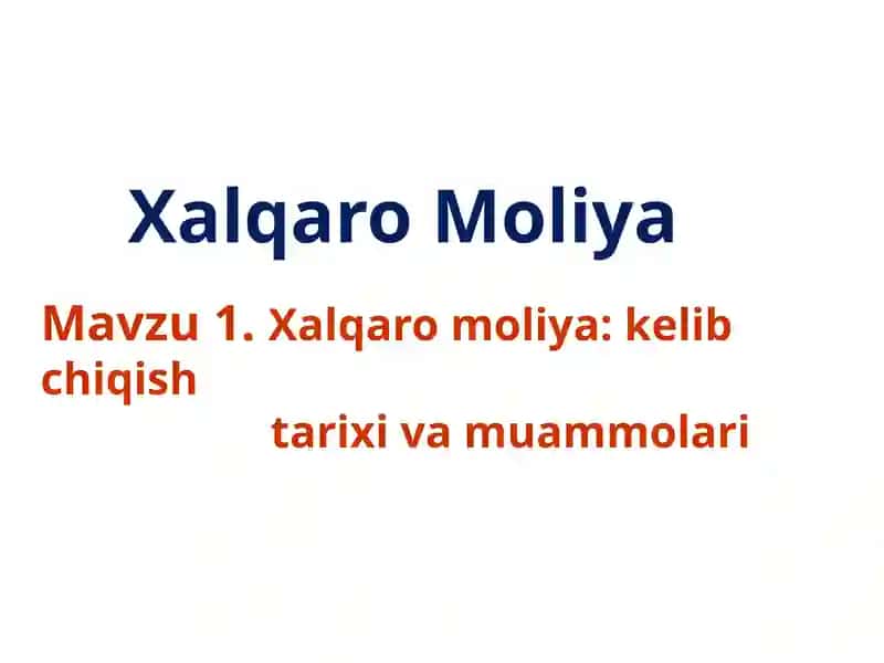 Xalqaro Moliya