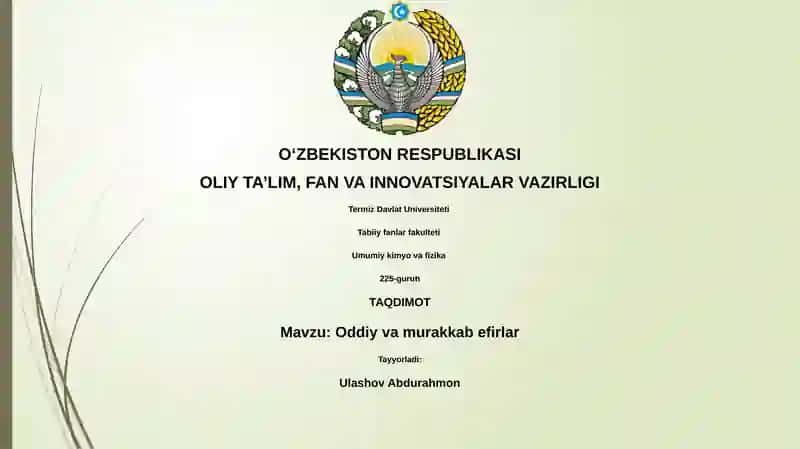 Oddiy va murakkab efirlar