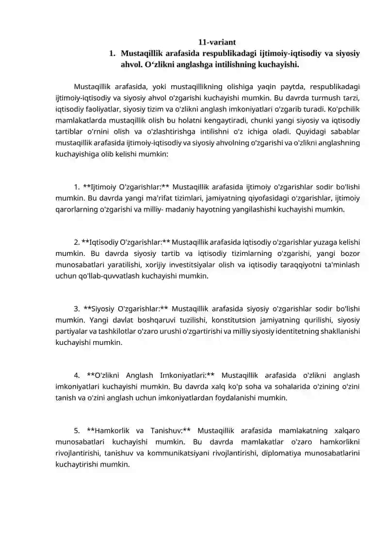 Mustaqillik arafasida respublikadagi ijtimoiy-iqtisodiy va siyosiy ahvol