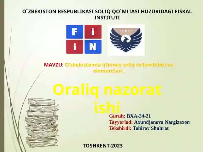 O‘zbekistonda ijtimoiy soliq to‘lovchilari va elementlari