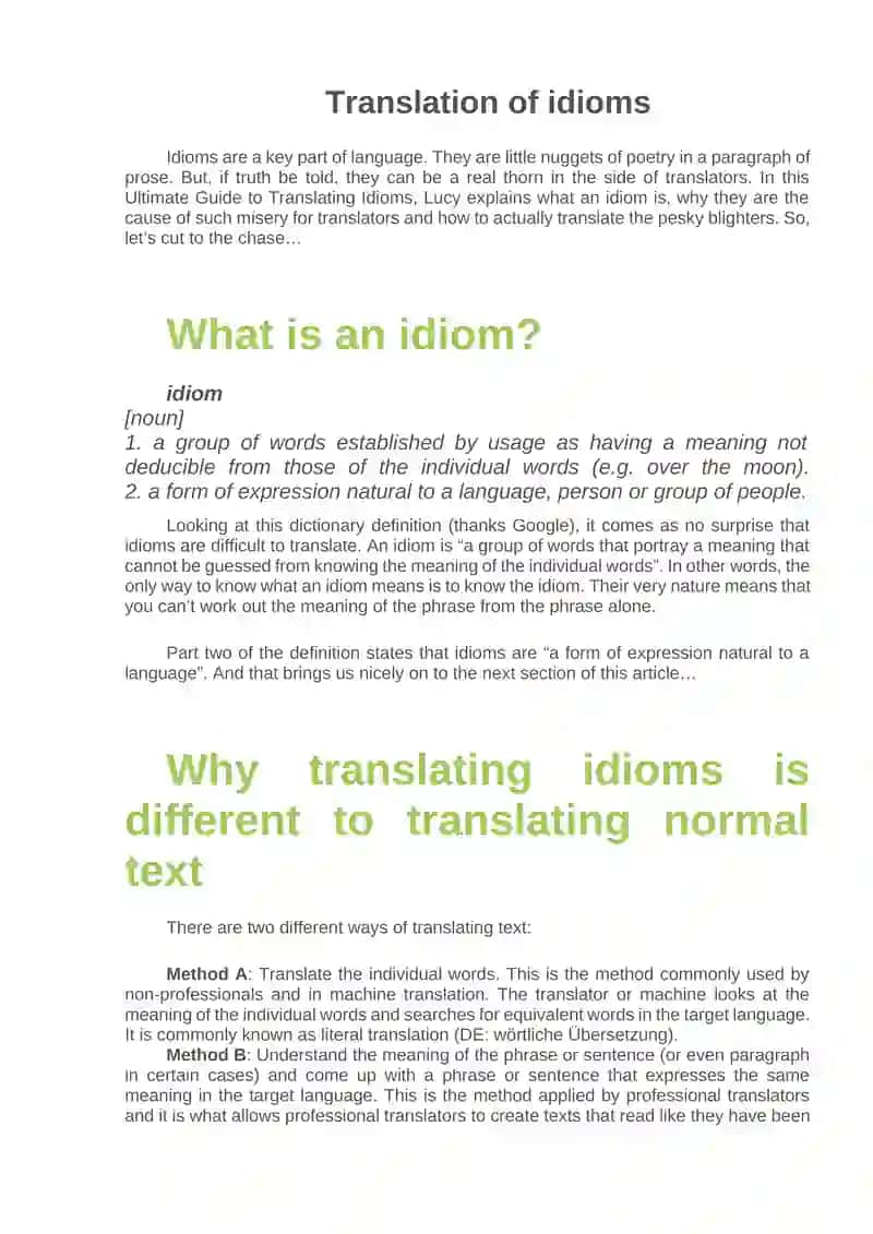 Ultimate Guide to Translating Idioms