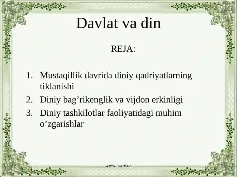 Davlat va din