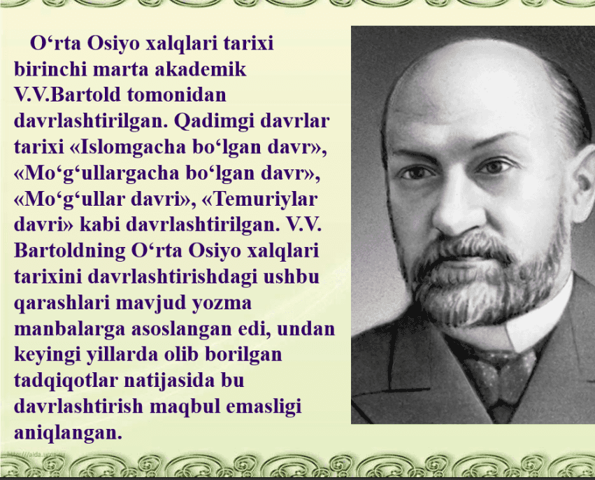 Oʻzbekiston tarixini davrlashtirishda sivilizatsion qarashlar.