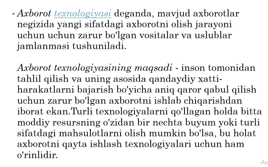 ZAMONAVIY AXBOROT TEXNOLOGIYALARI. DAVOLASH VA DIAGNOSTIKADA TUTGAN OʻRNI