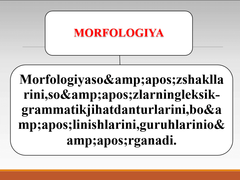 Morfologiya va sintaksis oliy ta'lim