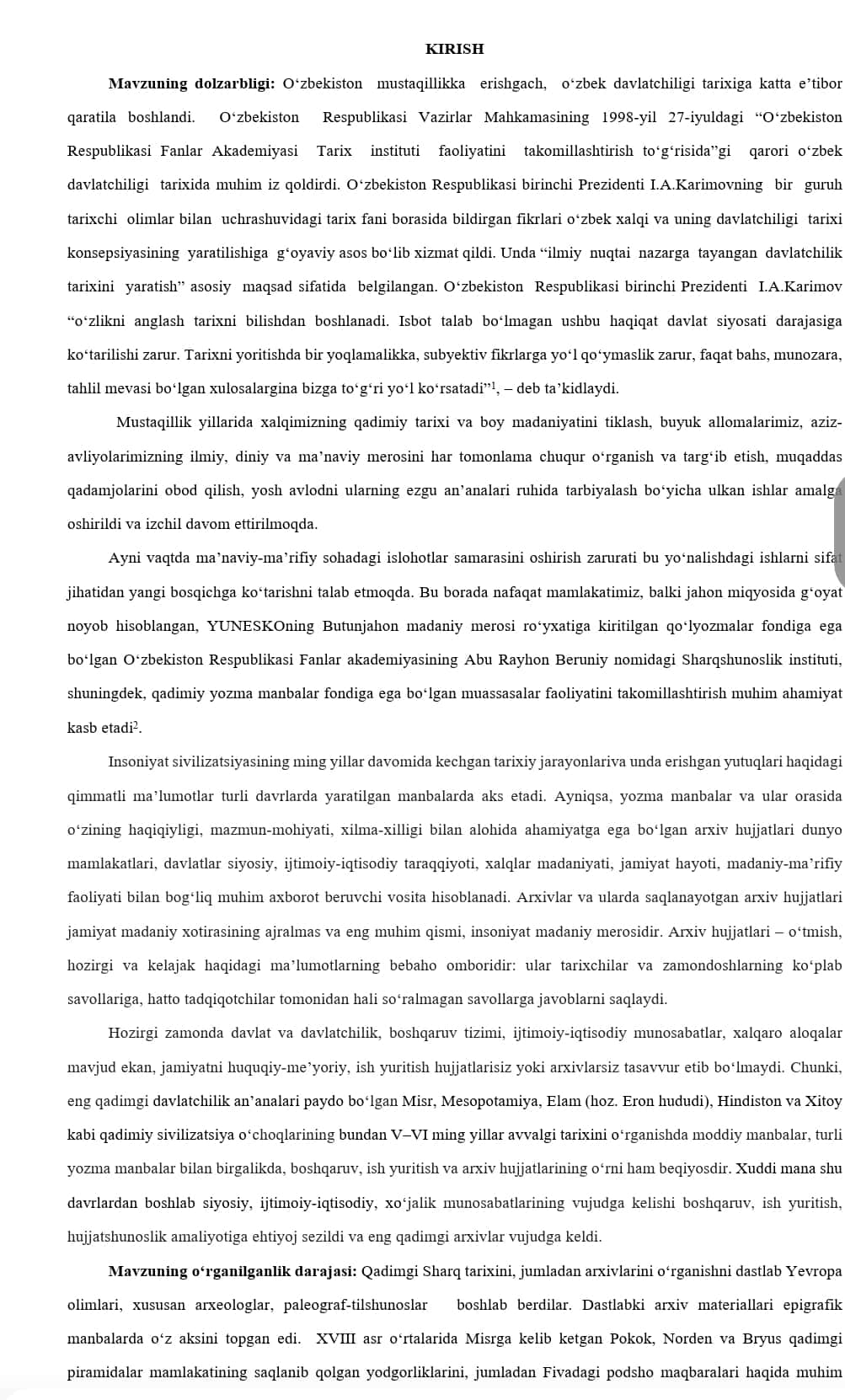 Qаdimgi Shаr tаrixini о‘rgаnishdа аrxivlаrning о‘rni