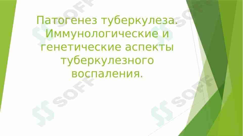 Патогенез туберкулеза. Иммунологические и генетические аспекты туберкулезного воспаления.