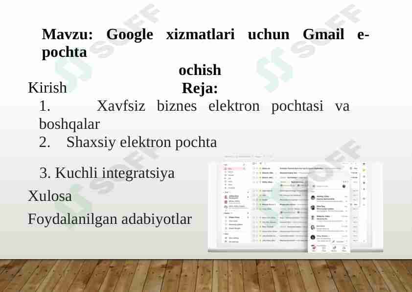 Google xizmatlari uchun Gmail e-pochta ochish