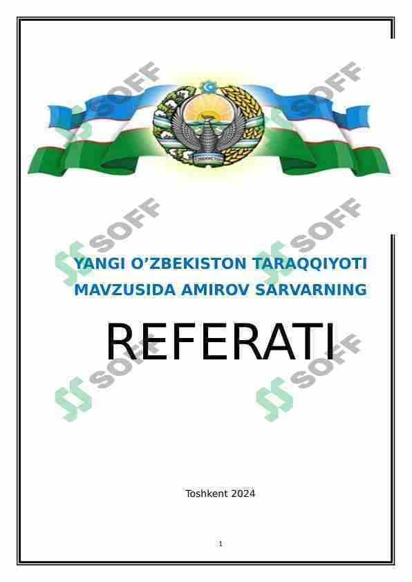 YANGI O’ZBEKISTON TARAQQIYOTI