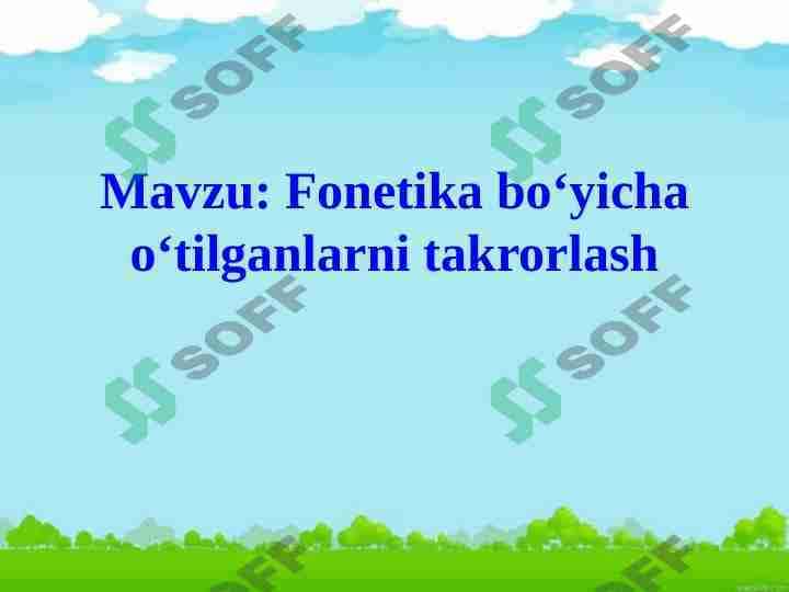 Fonetika bo'yicha takrorlash