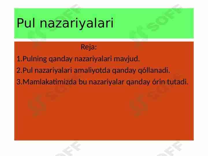 Pul nazariyalari