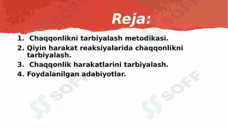 Chaqqonlikni tarbiyalash metodikasi.