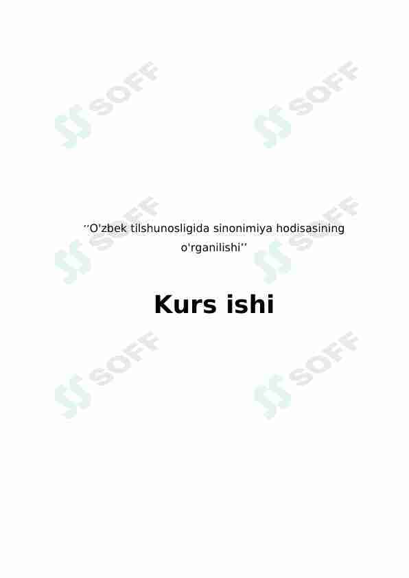 O'zbek tilshunosligida sinonimiya hodisasining o'rganilishi