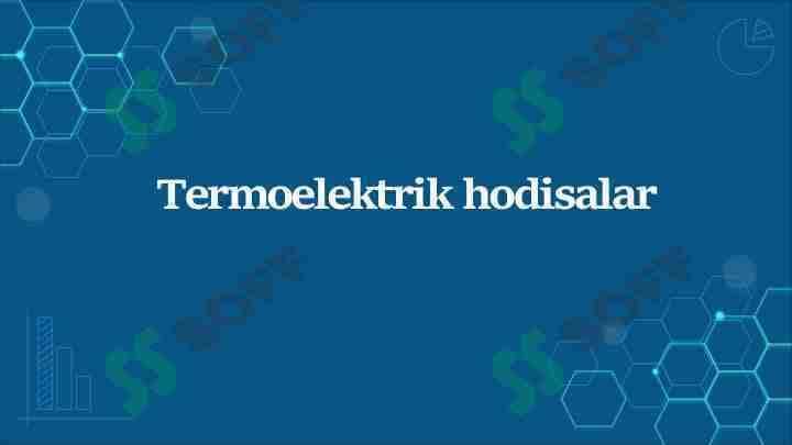 Termoelektrik hodisalar