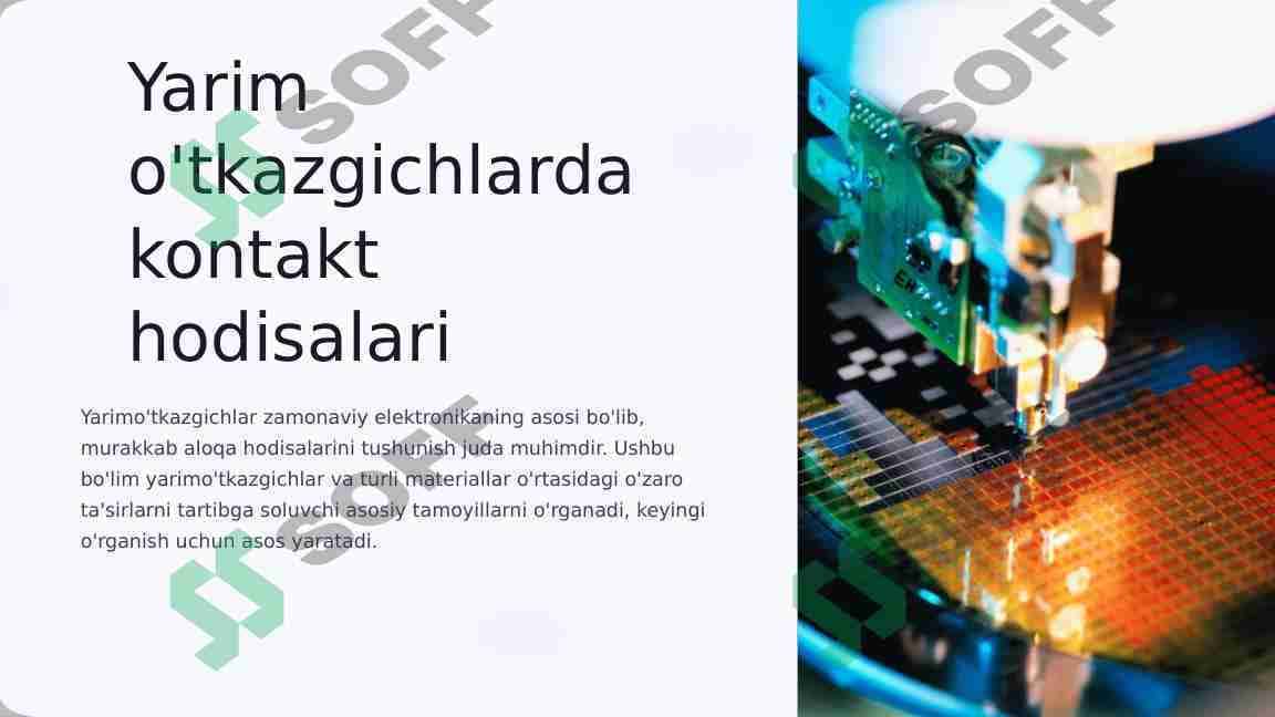 Yarim o'tkazgichlarda kontakt hodisalari