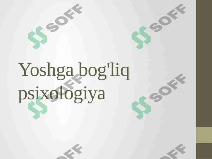 Yoshga bog'liq psixologiya