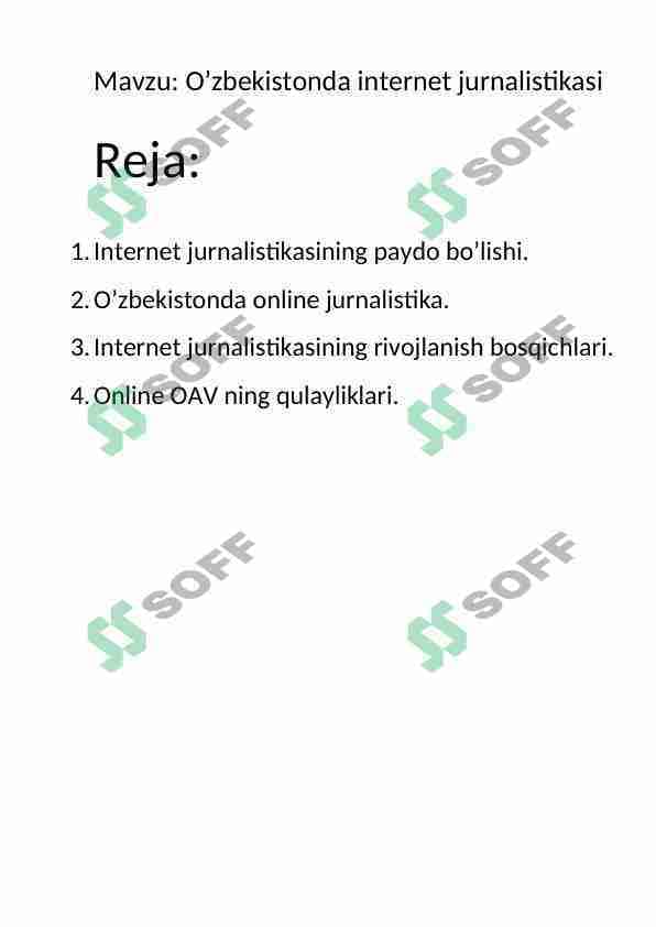 O’zbekistonda internet jurnalistikasi