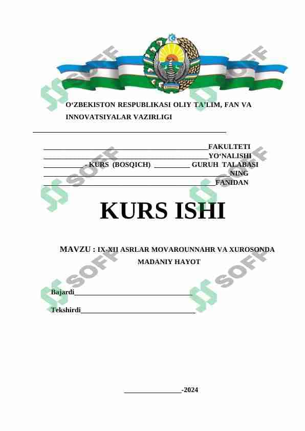 IX-XII asrlarda Movaraunnahr va Xurosonda madaniy hayot