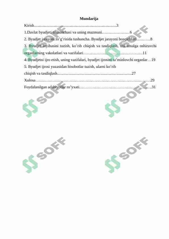 Davlat byudjeti va uning moliyaviy resurslarni shakillantirishdagi
