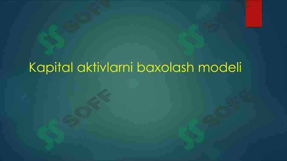 Kapital aktivlarni baxolash modeli