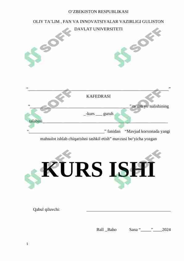 Mahsulotni ishlab chiqish va loyihalash