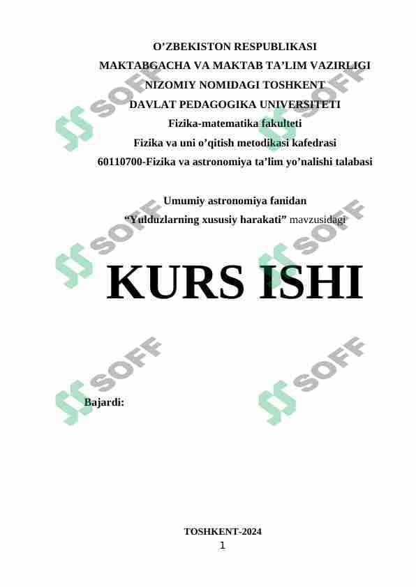 yulduzlarning xususiy harakatlari