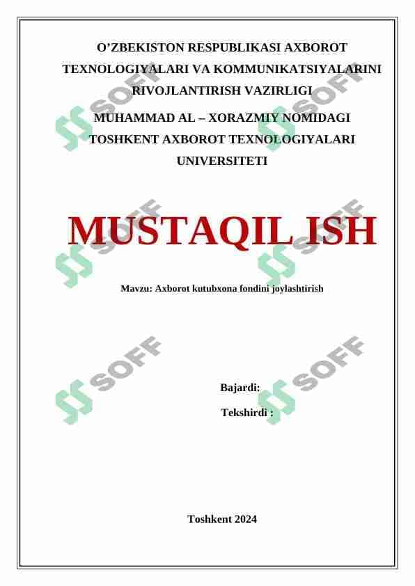 Axborot kutubxona fondini joylashtirish