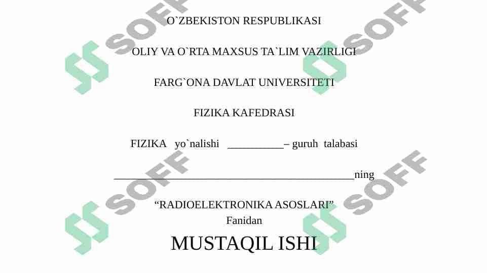 Kondensatorlar vazifasi va qo`llanilishi
