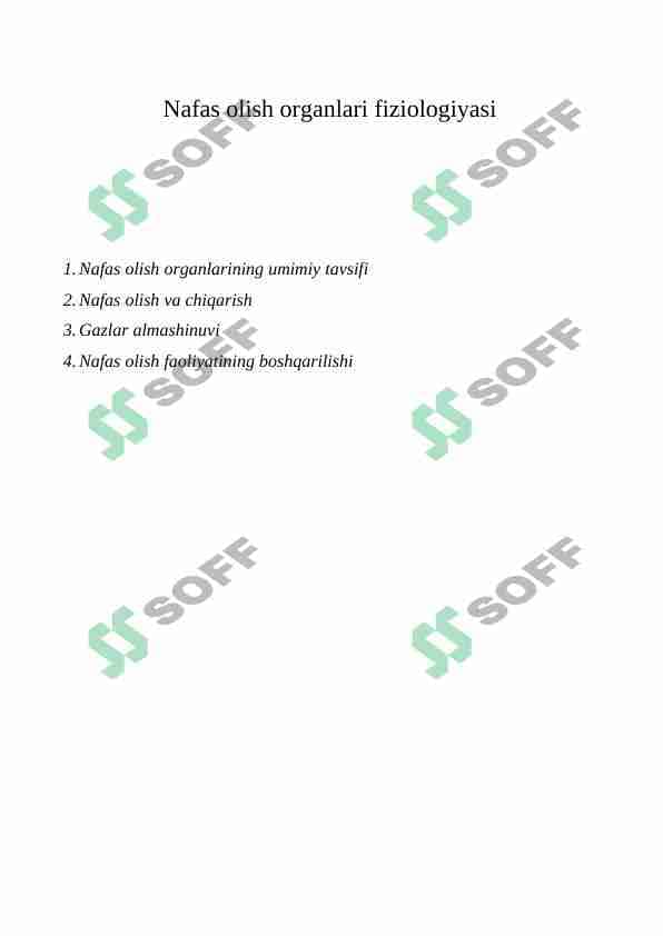 nafas olish organlari fiziologiyasi
